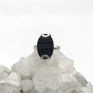 Rough Black Tourmaline Ring, Size 7