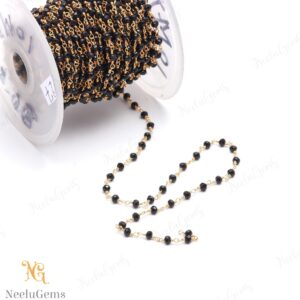 Beautiful Black Tourmaline Hydro Rondelle Beads Chain,3 Mm Gold Plated Wire Wrap Microcut Beaded Chain,rosary Chain For Handmade Jewelry Beautiful Black Tourmaline Hydro Rondelle Beads Chain,3 Mm Gold Plated Wire Wrap Microcut Beaded Chain,rosary Chain For Handmade Jewelry