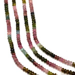 Natural Multi Tourmaline Rondelle Beads, 3.5mm/5mm Smooth Pink/green/brown/black Tourmaline Gemstone Rondelle Beads, 14 Inch Strand, Gds2207 Natural Multi Tourmaline Rondelle Beads, 3.5mm/5mm Smooth Pink/green/brown/black Tourmaline Gemstone Rondelle Beads, 14 Inch Strand, Gds2207