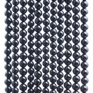 4mm Black Tourmaline Gemstone Grade AAA Black Round Loose Beads 16 inch Full Strand (90183431-785)