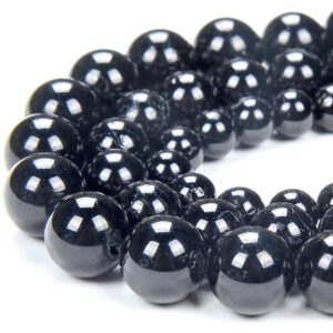 5MM 6MM Natural Black Tourmaline Gemstone Grade AA Round Loose Beads (D322)