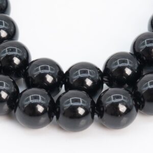 73 / 36 Pcs - 5MM Black Tourmaline Beads Grade AAA Genuine Natural Round Gemstone Loose Beads (106220)