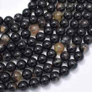 Black Tourmaline, 8mm, Round, 15.5 Inch, Full strand, Approx. 47 beads, Hole 1mm (147054007)