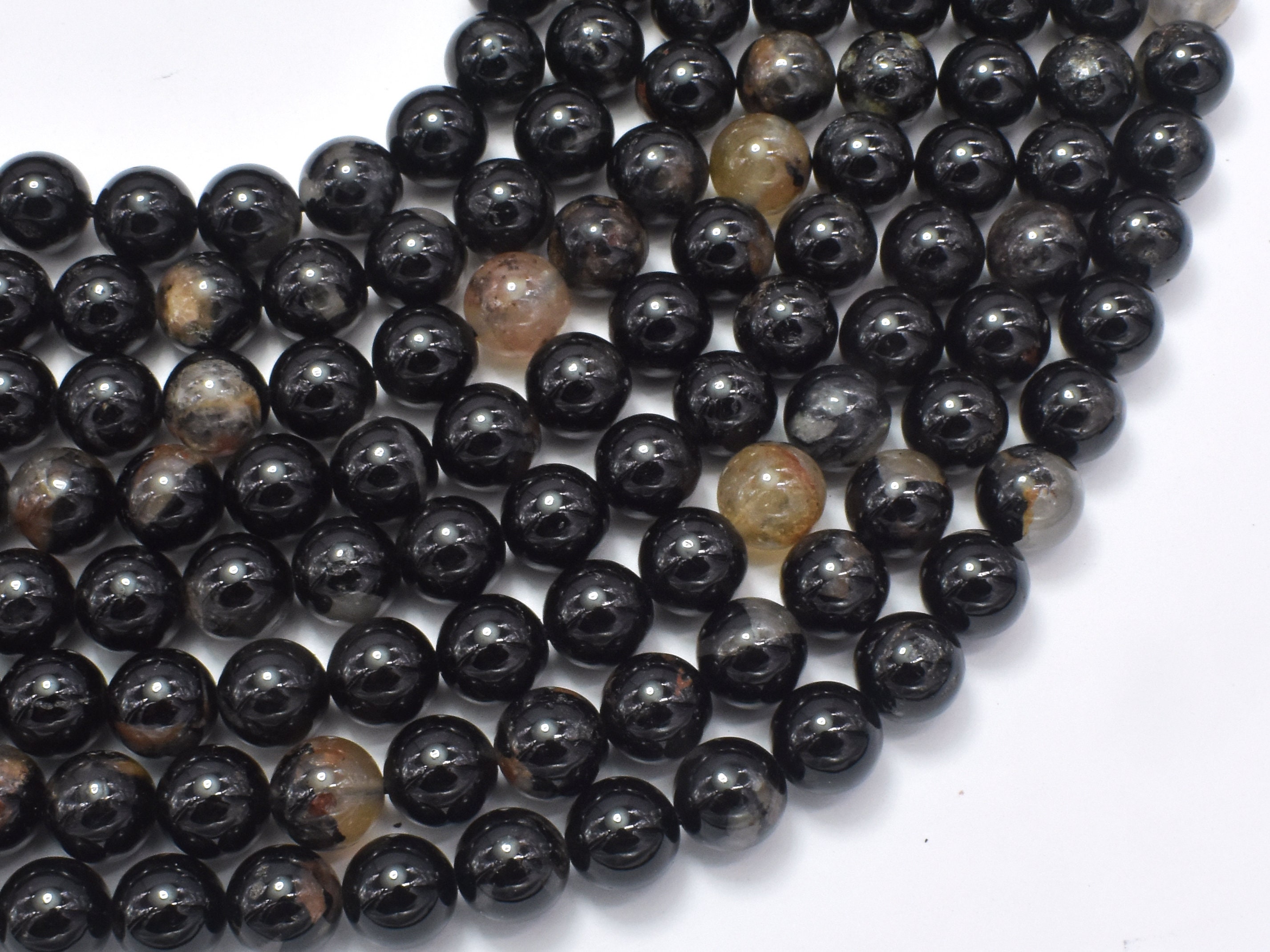 Black Tourmaline, 8mm, Round, 15.5 Inch, Full Strand, Approx. 47 Beads, Hole 1mm (147054007) Black Tourmaline, 8mm, Round, 15.5 Inch, Full Strand, Approx. 47 Beads, Hole 1mm (147054007)