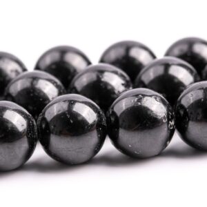 9-10MM Black Tourmaline Beads Grade A+ Genuine Natural Gemstone Round Loose Beads 15"/7.5" Bulk Lot Options (118581)