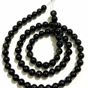 Aaa+ Extremely Rare~natural Black Tourmaline Balls/black Tourmaline Smooth Gemstone Beads/black Tourmaline 6/8 Mm Round Shape Stone Beads