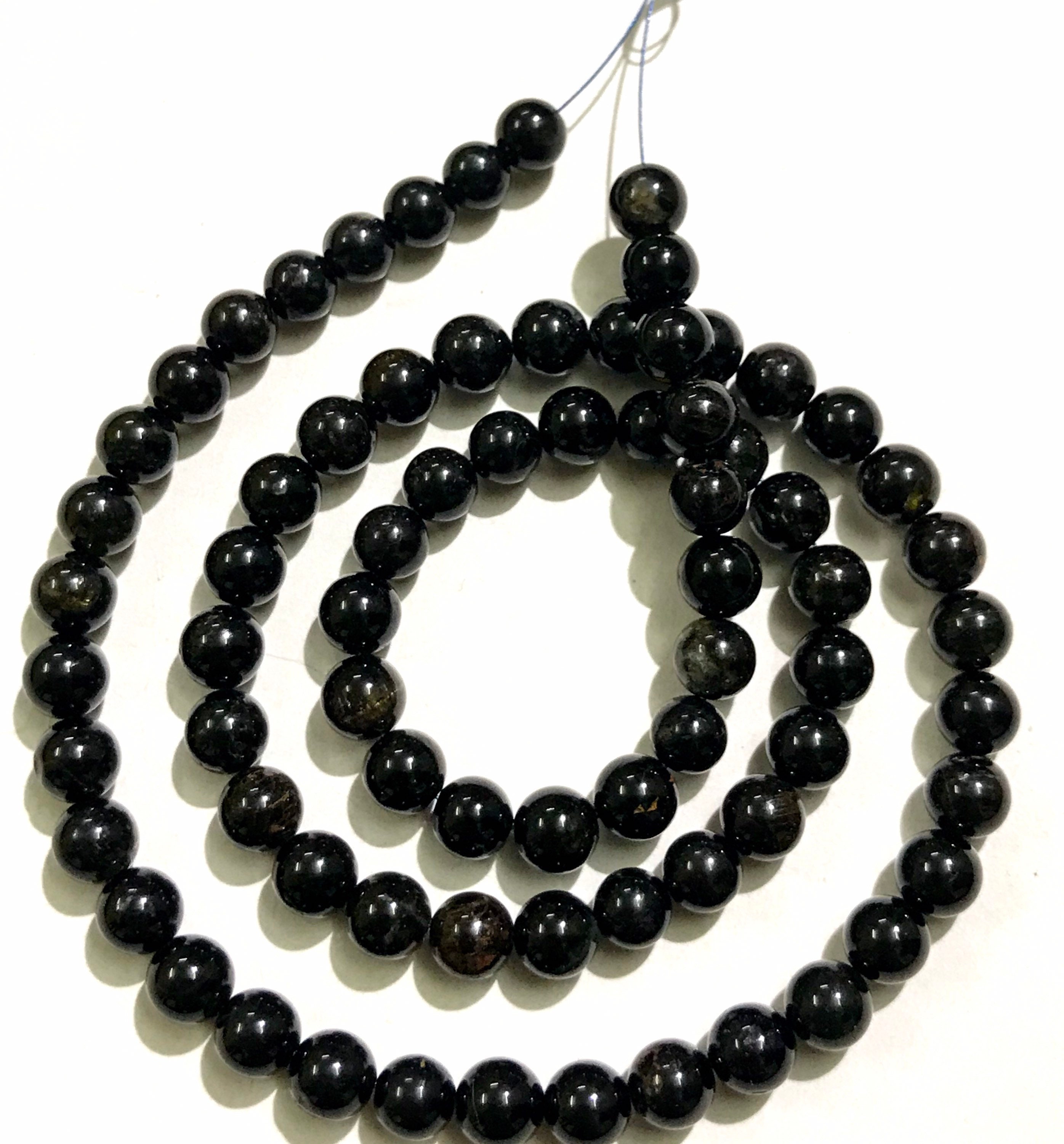 Aaa+ Extremely Rare~natural Black Tourmaline Balls/black Tourmaline Smooth Gemstone Beads/black Tourmaline 6/8 Mm Round Shape Stone Beads