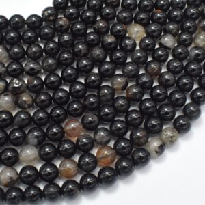 Black Tourmaline Beads, 6mm, Round, 15.5 Inch, Full strand, Approx. 64 beads, Hole 1mm (147054006)