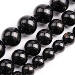 Black Tourmaline Beads Genuine Natural Grade Aa+ Gemstone Round Loose Beads 6mm 8mm 10mm Bulk Lot Options
