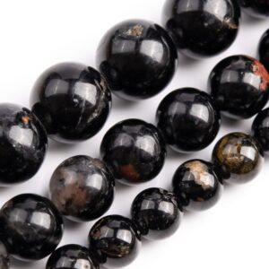 Black Tourmaline Beads Genuine Natural Gemstone Round Loose Beads 6mm 8mm 10mm Bulk Lot Options