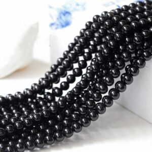 Natural Black Tourmaline Beads,natural Smooth And Round Tourmaline Beads,15 Inches One Starand