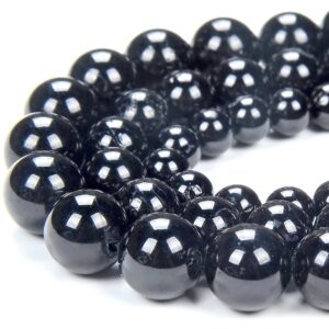 Natural Black Tourmaline Gemstone Grade Aa Round 5mm 6mm 7mm 8mm 9mm 10mm Loose Beads (d322)