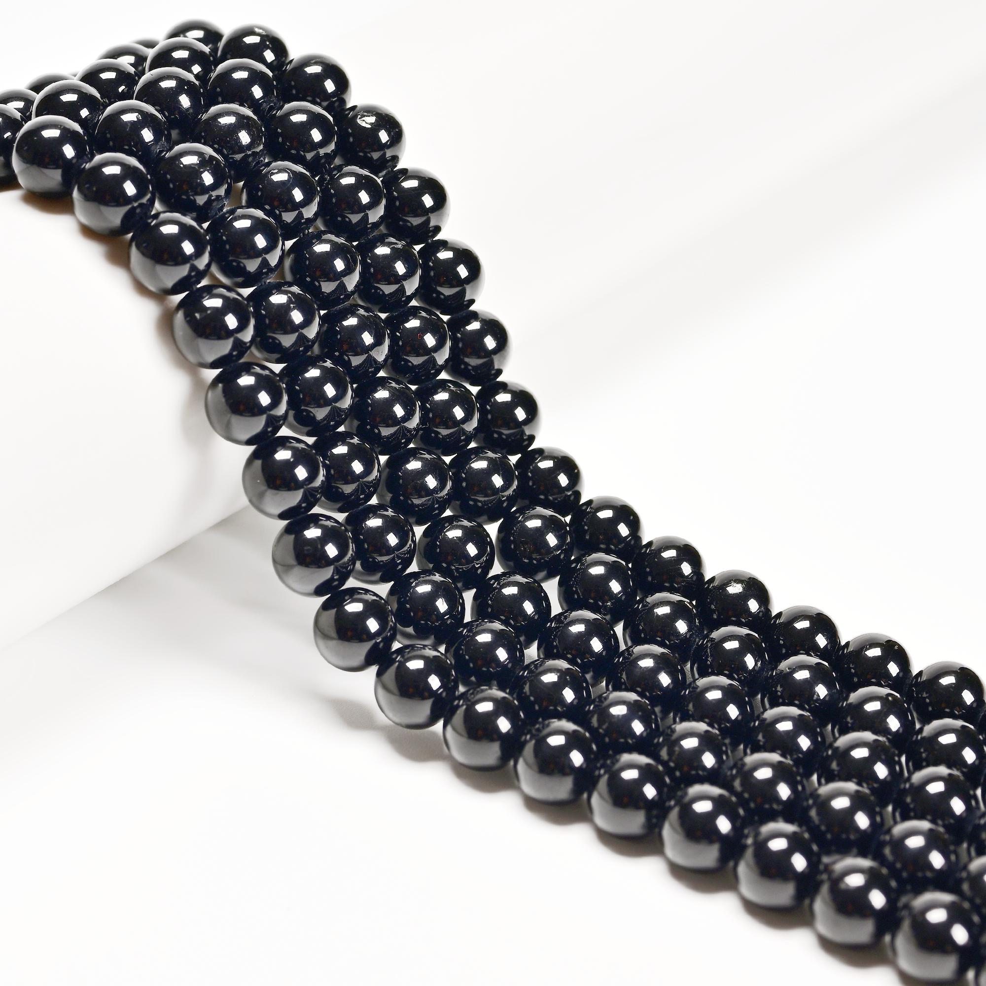 Natural Black Tourmaline Smooth Round Beads 4mm 6mm 8mm 10mm 12mm 14mm 15.5"strd Natural Black Tourmaline Smooth Round Beads 4mm 6mm 8mm 10mm 12mm 14mm 15.5"strd