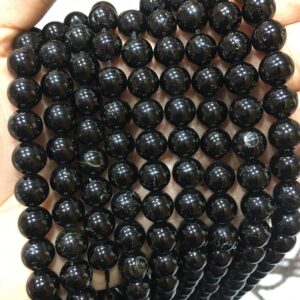 New Brand- 15 Inches AAA Genuine Black Tourmaline Smooth Round Gemstone Beads 8mm  Genuine Black Round Beads ,Tourmaline Beads, Jewelry Bead