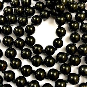 Noted 108 Beads Mala~natural Black Tourmaline Smooth Balls Black Tourmaline 8mm Smooth Round Ball Beads 8mm Black Tourmaline 108 Beads Malaa