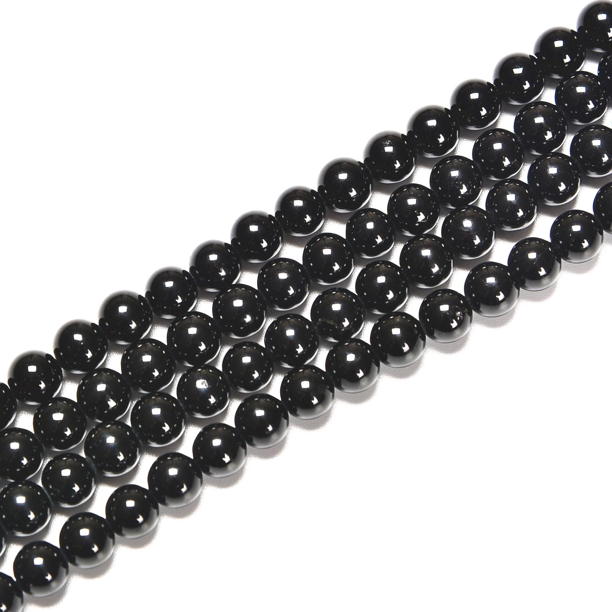 Black Tourmaline Smooth Round Beads Size 5mm 15.5'' Strand Black Tourmaline Smooth Round Beads Size 5mm 15.5'' Strand