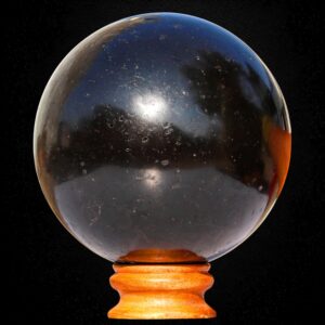 Huge Black Tourmaline Sphere 160mm Natural Schorl Crystal Ball Energy Gemstone Decor India 7kg