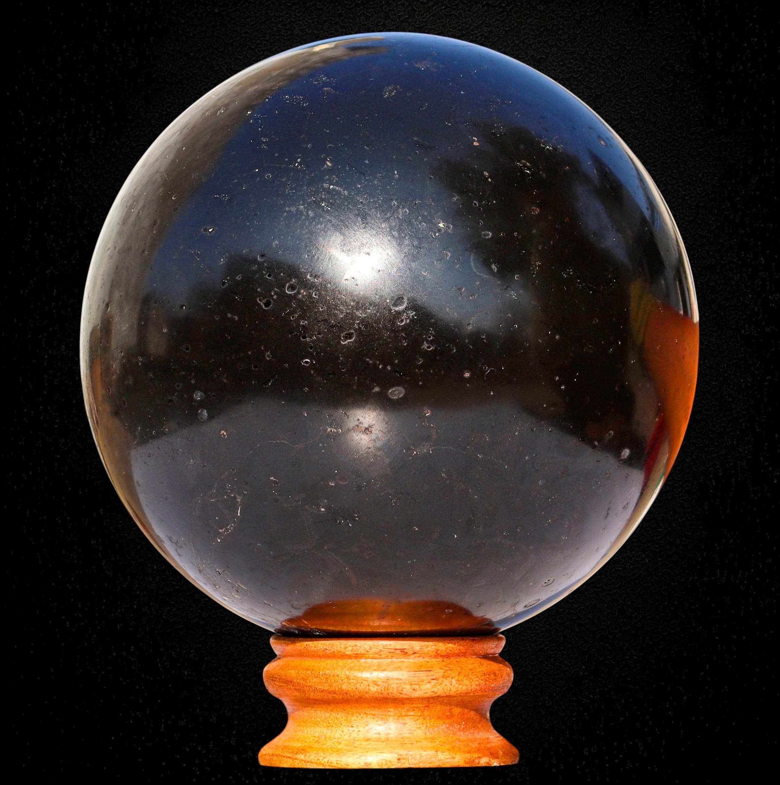 Huge Black Tourmaline Sphere 160mm Natural Schorl Crystal Ball Energy Gemstone Decor India 7kg