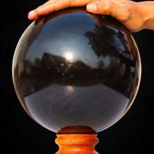 200MM Black Tourmaline Crystal Sphere: Meditation Energy Chakra Balancing Ball