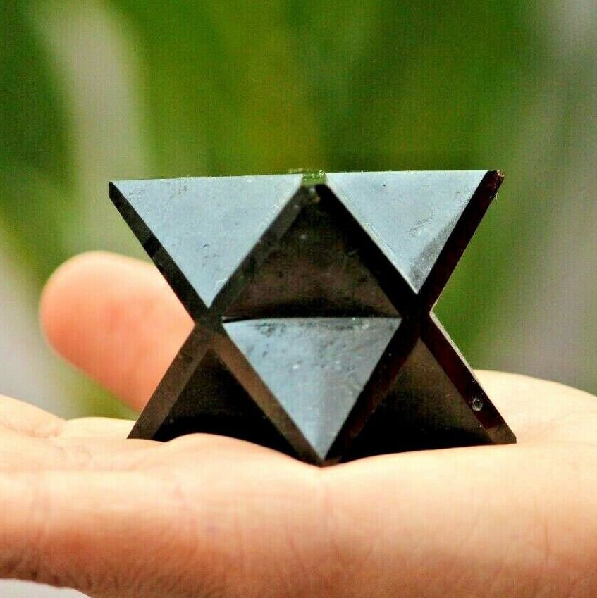 60mm Black Tourmaline Merkaba Star: Sacred Geometry Healing Stone Decorative 60mm Black Tourmaline Merkaba Star: Sacred Geometry Healing Stone Decorative