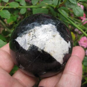 Black Tourmaline Crystal Sphere for Protection and Grounding, Tourmaline Stone for Meditation, Ritual, Purification, Healing Crystals