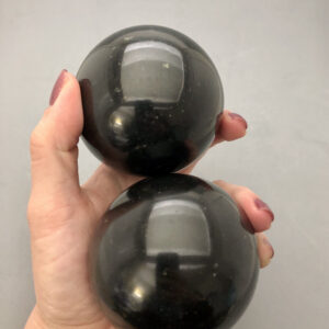 Black Tourmaline Crystal Sphere (2 3/4" Diameter) For Protection From Emf 5g, Grounding Energy, Earth Star Chakra, Empath Metaphysical Stone