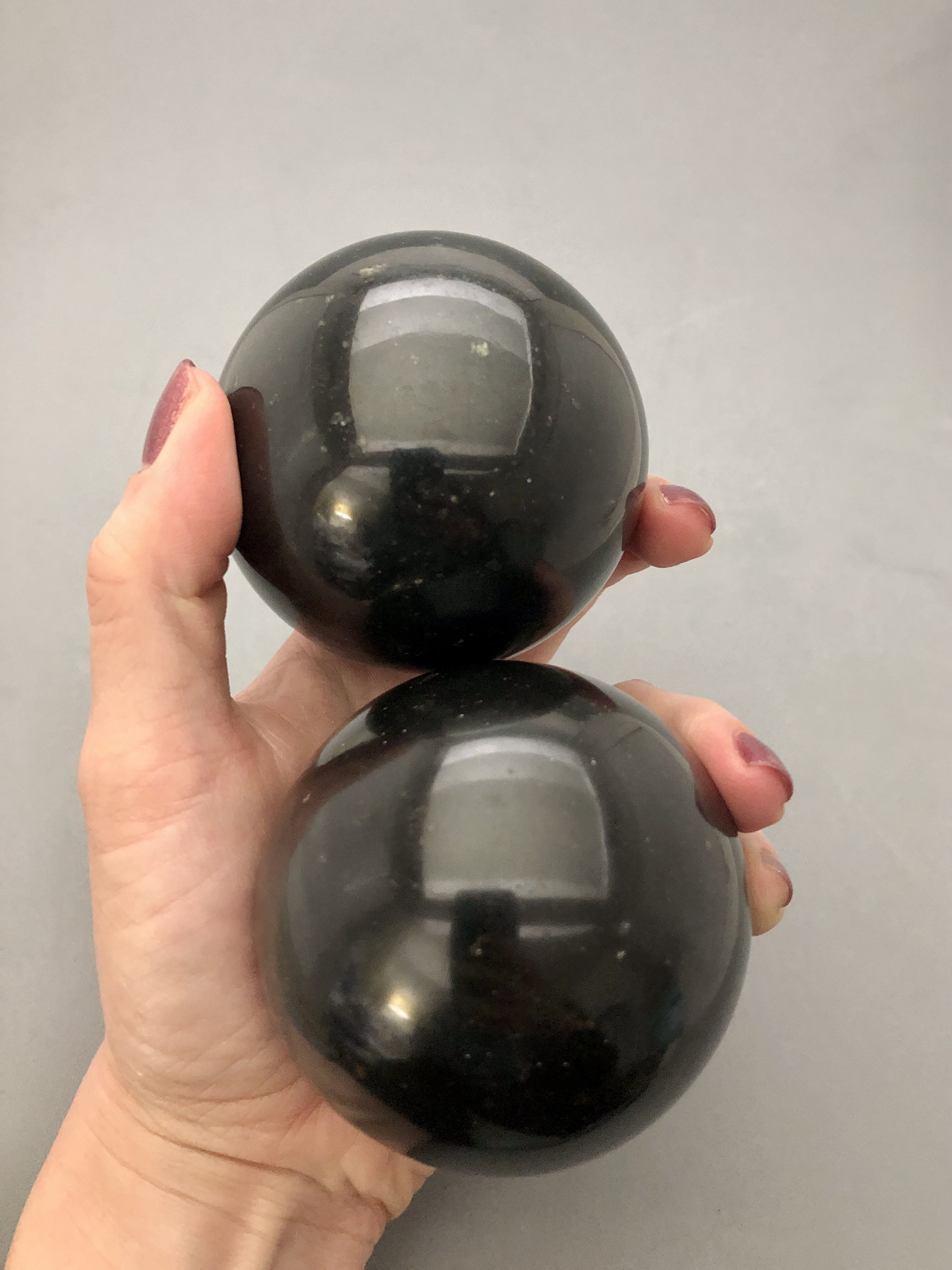Black Tourmaline Crystal Sphere (2 3/4" Diameter) For Protection From Emf 5g, Grounding Energy, Earth Star Chakra, Empath Metaphysical Stone