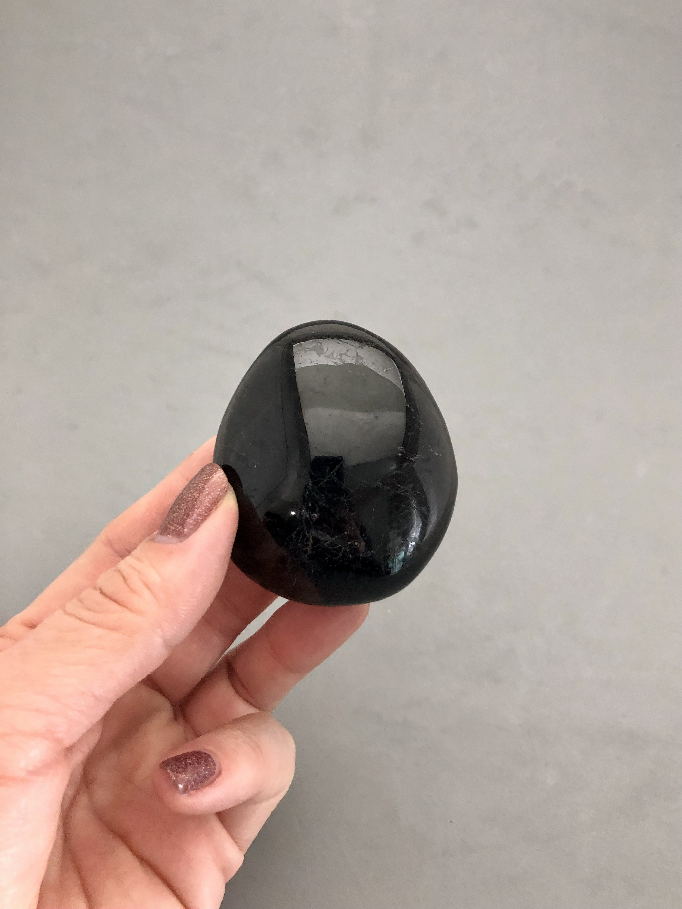 Black Tourmaline Crystal Stone Palm Stone (2") For Grounding, Centering, Earth Star Chakra, Empath Protection, Meditation, Metaphysical Work Black Tourmaline Crystal Stone Palm Stone (2") For Grounding, Centering, Earth Star Chakra, Empath Protection, Meditation, Metaphysical Work