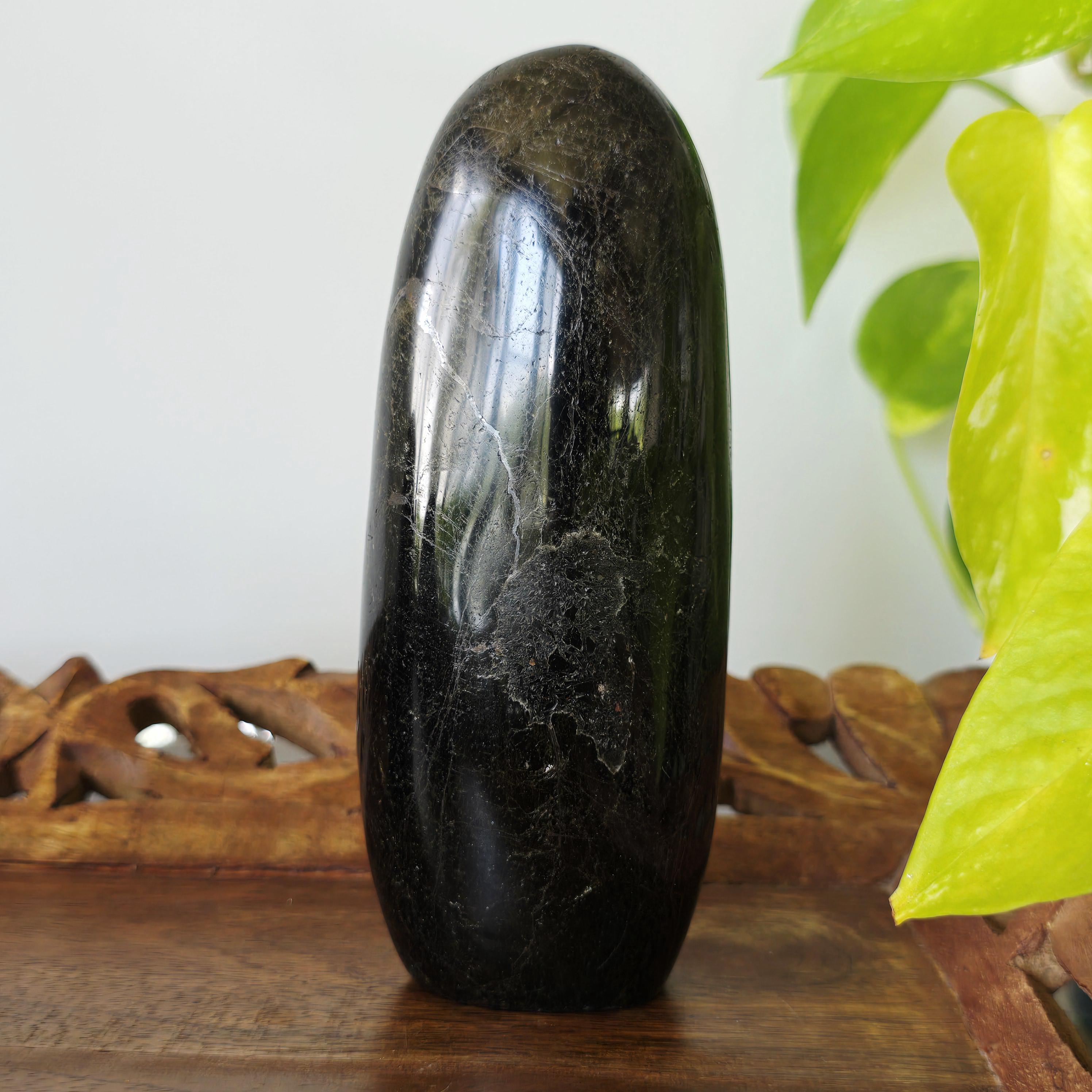 Black Tourmaline Crystal Tower: Polished Freeform From Madagascar Black Tourmaline Crystal Tower: Polished Freeform From Madagascar