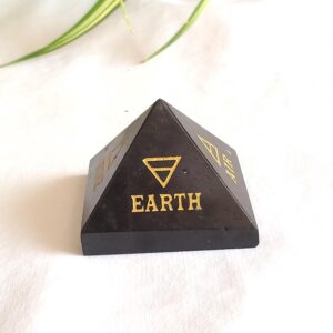 Black Tourmaline Elements Pyramid: Chakra Healing Crystal (1.9'' Inch Approx.)