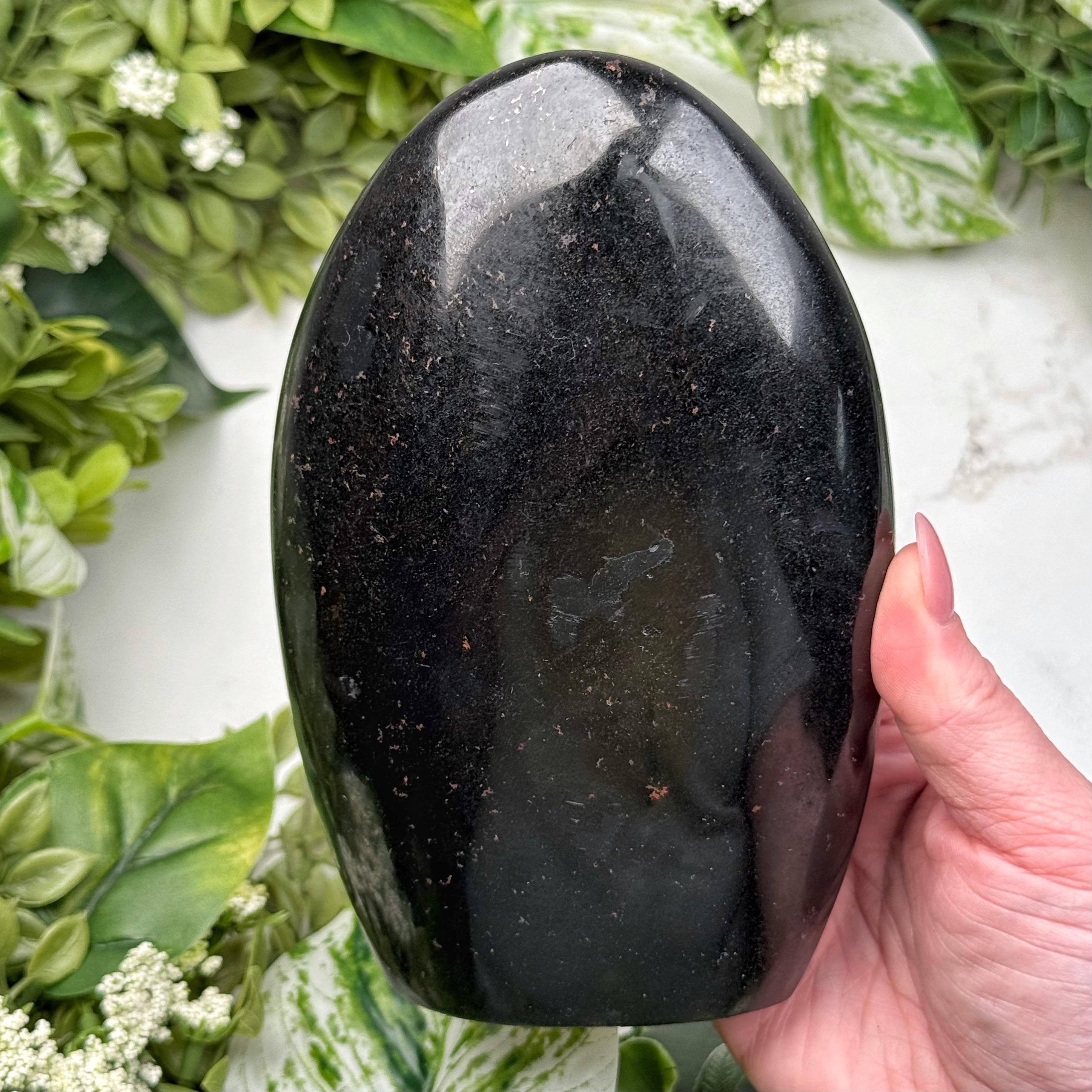 Black Tourmaline Freeform | 1190g | - #10 (polished Crystal Chunk, Root Chakra, Healing Stone, Grounding)