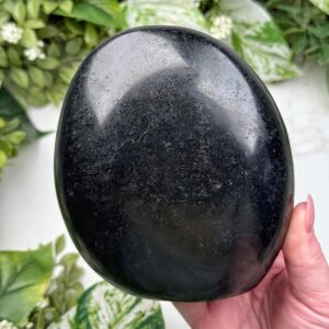 Black Tourmaline Freeform | 1105g | - #4 (polished Crystal Chunk, Root Chakra, Healing Stone, Grounding)