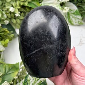 Black Tourmaline Freeform | 1190g | - #6 (polished Crystal Chunk, Root Chakra, Healing Stone, Grounding)