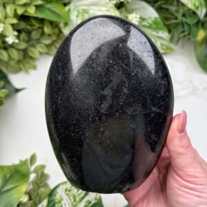 Black Tourmaline Freeform | 1020g | - #7 (polished Crystal Chunk, Root Chakra, Healing Stone, Grounding)