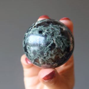 Green And Black Tourmaline Sphere