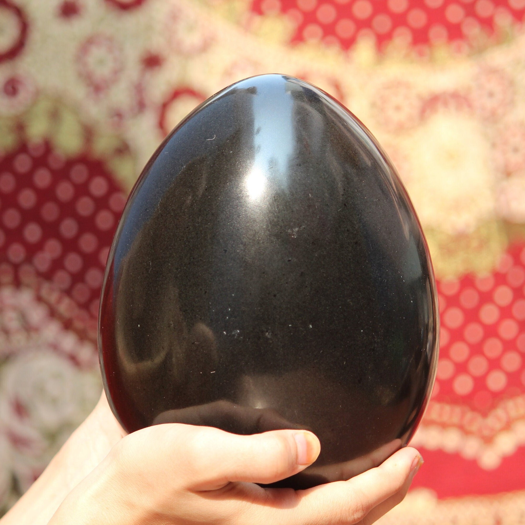 Large 160mm Black Tourmaline Egg: Charged Reiki Crystal Healing Stone, ( 6.700 Kilograms )