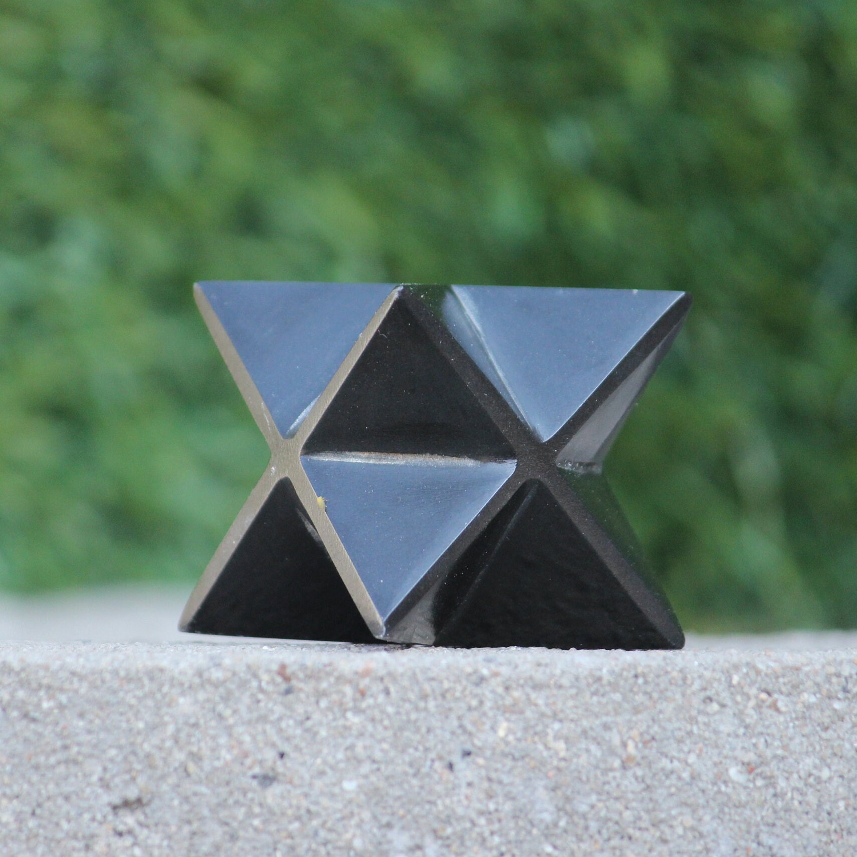 Black Tourmaline Merkaba Star: Grounding Crystal Healing Stone