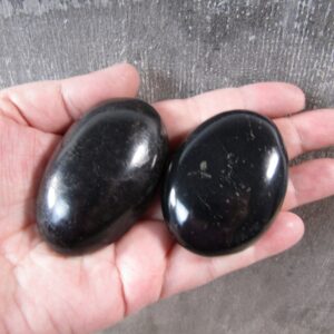 Black Tourmaline Palm Stone // 2 Inch