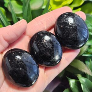 Black Tourmaline Palm Stone - Tourmaline Palm Stone - Black Tourmaline Crystal - Tourmaline - Black Tourmaline