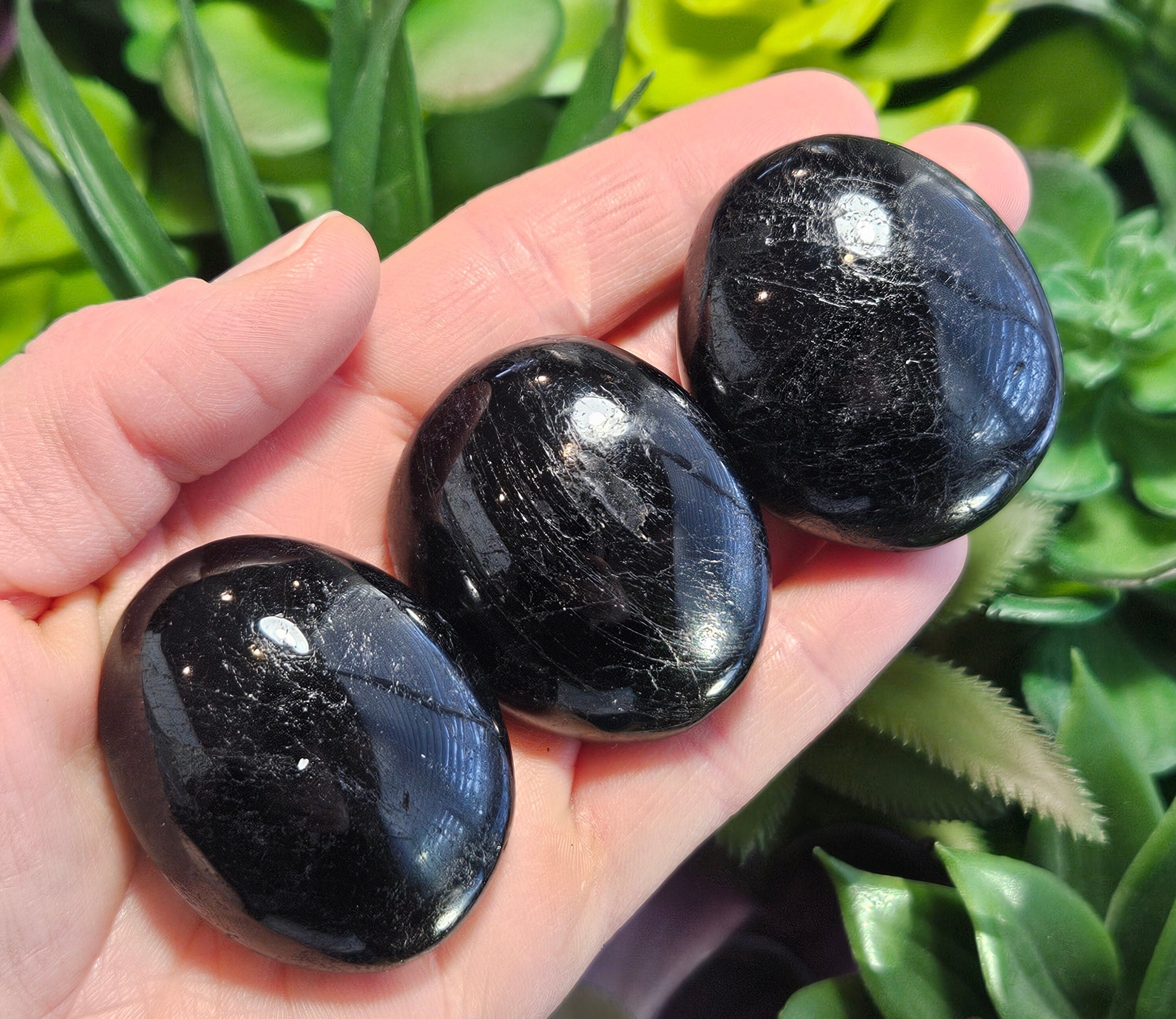 Black Tourmaline Palm Stone - Tourmaline Palm Stone - Black Tourmaline Crystal - Tourmaline - Black Tourmaline