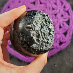 Peruvian Black Tourmaline Sphere 64mm Crystal Ball Stone Polished Marble Natural High Quality Peru Choose Your Stand