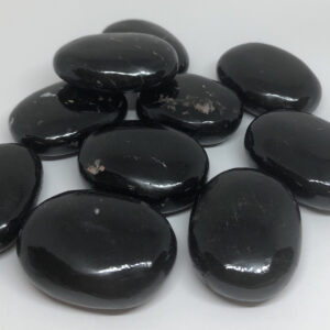 Polished Black Tourmaline Palm Stone: Healing Crystal, Chakra Stone Polished Black Tourmaline Palm Stone: Healing Crystal, Chakra Stone