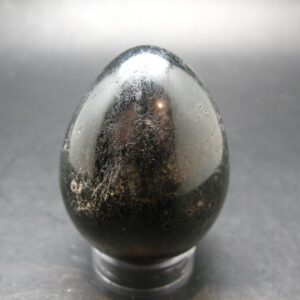 Black Tourmaline Schorl 2.3" Egg From Brazil - 201.24 Grams