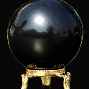 Black Tourmaline Sphere, 55mm Polished Schorl Gemstone, Grounding Protection Energy Cleansing