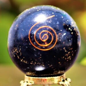 Black Tourmaline Sphere: Copper Ring Epoxy Resin, Healing Crystal Decor (50MM) Black Tourmaline Sphere: Copper Ring Epoxy Resin, Healing Crystal Decor (50MM)