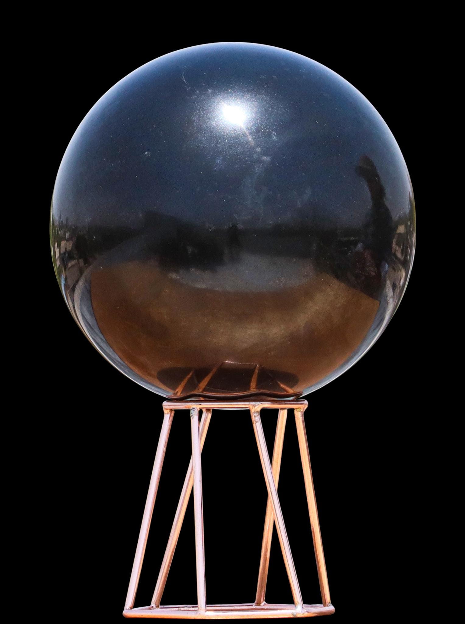 Black Tourmaline Sphere, Large Polished Schorl Crystal Ball, Natural Stone Decor, Gothic Home