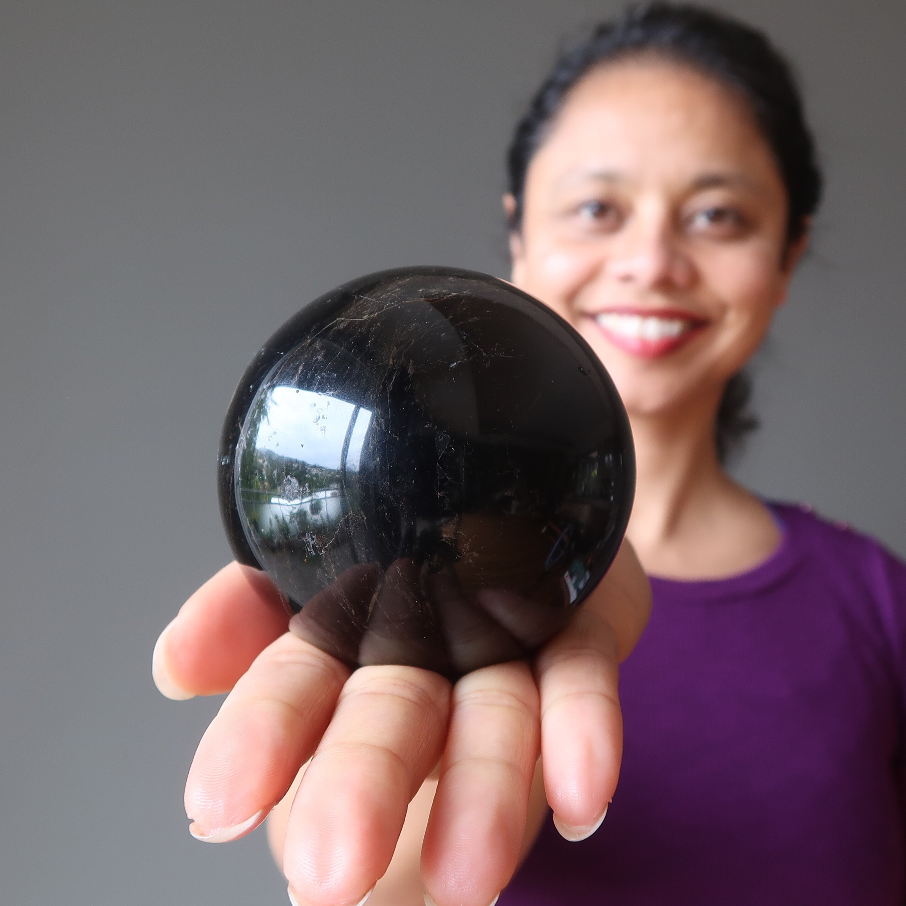 Black Tourmaline Sphere Protection Stone Crystal Ball