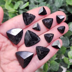 Black Tourmaline Triagonal Pyramid Crystal: Polished Gemstone