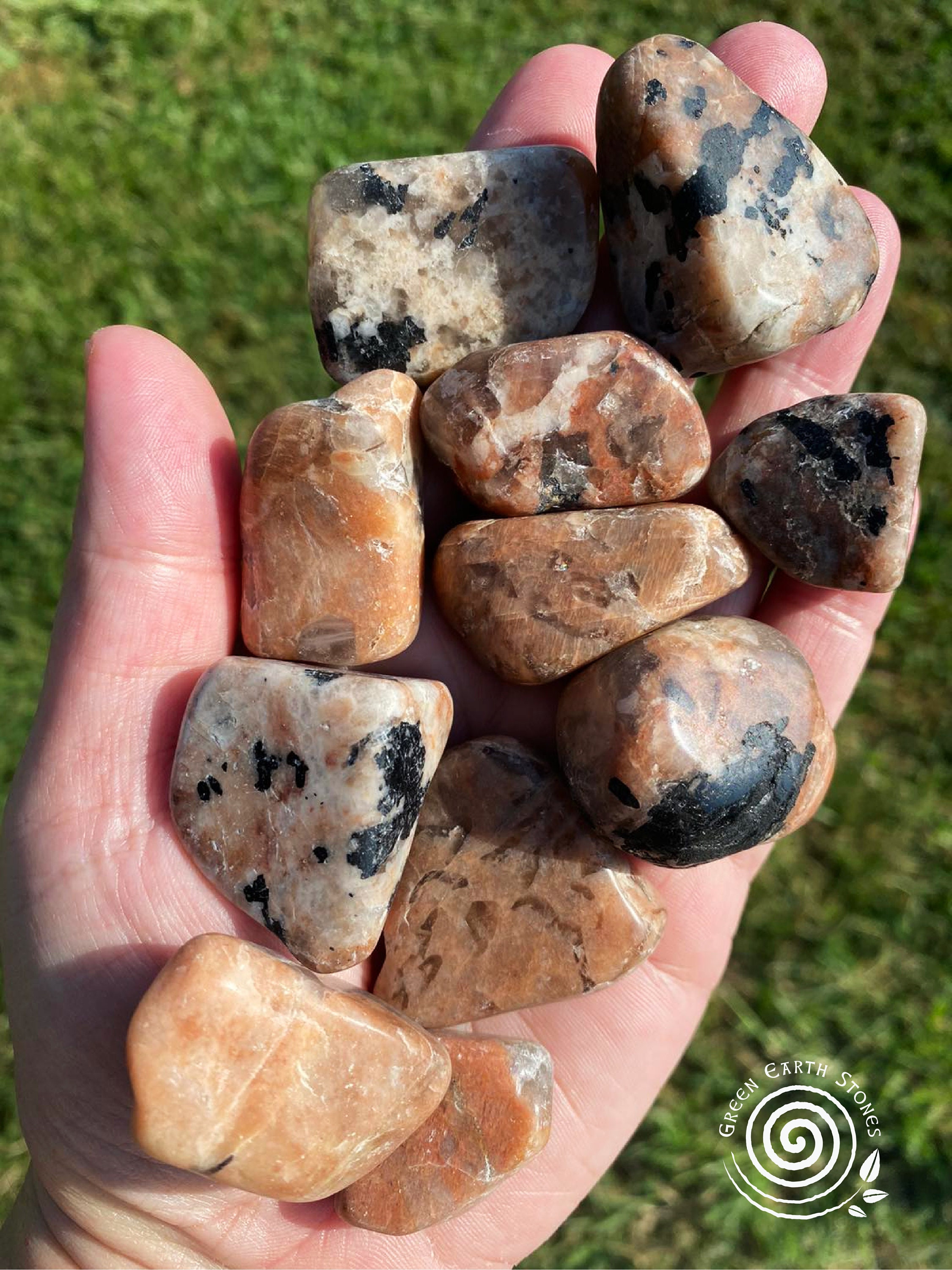 Black Tourmaline In Feldspar Tumbled Stone, One, Rare, Rock Hound