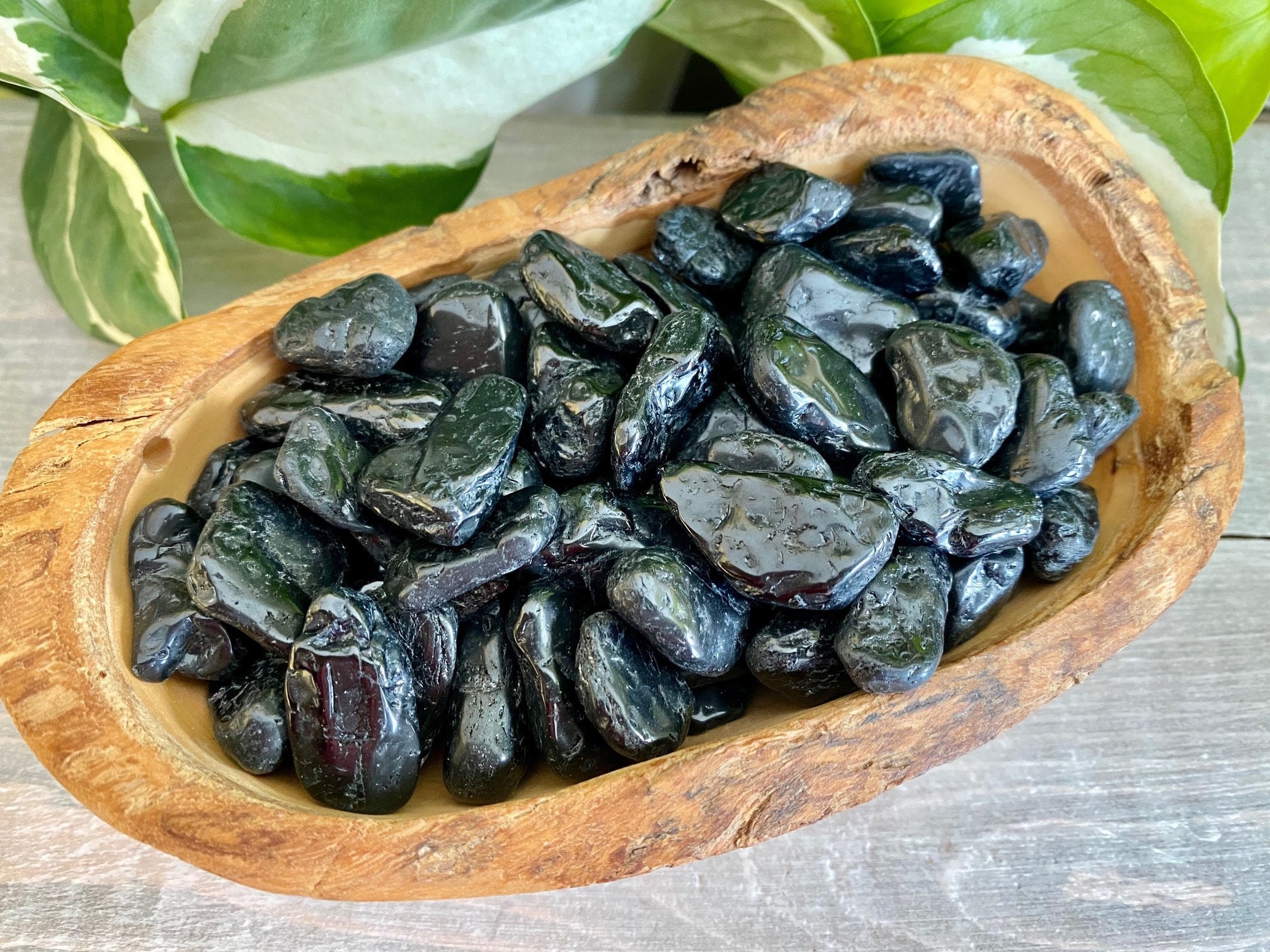 Black Tourmaline Tumbled Stone , Gemstone Crystal